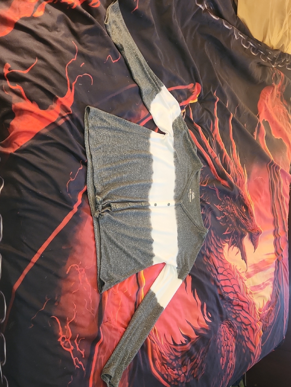 Justice Charcoal Gray Henley Top